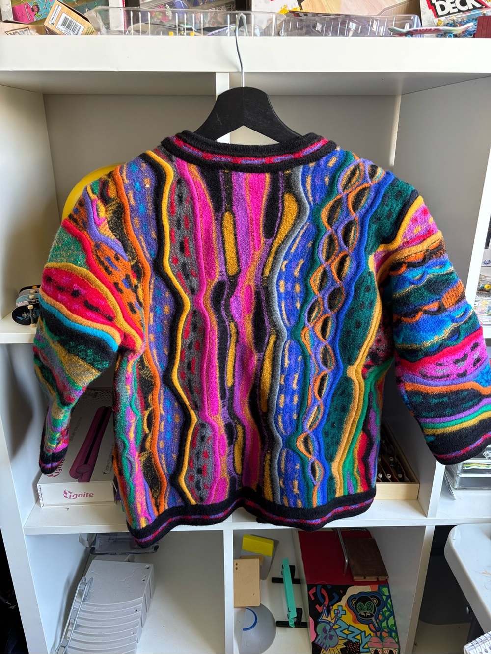 Multicoler Coogi cardigan 100% wool - Picture 2 of 3